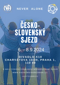 Modré plakáty na Česko-Slovenský sjezd NA 2024 ke stažení